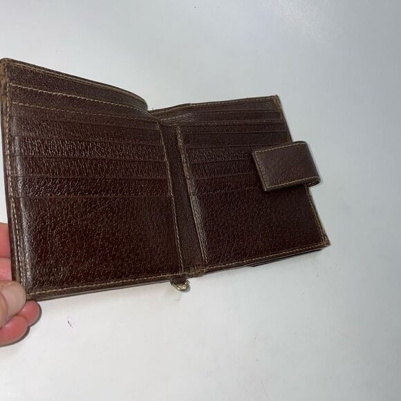 Authentic Gucci GG Logo Canvas Leather Trim Compact Wallet - Picture 13 of 16